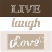 Ambiente Servetten - Live Laugh Love - sand