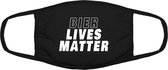 Bier lives matter mondkapje | drank | bier | cafe | feest | grappig | gezichtsmasker | bescherming | bedrukt | logo | Zwart mondmasker van katoen, uitwasbaar & herbruikbaar. Geschikt voor OV