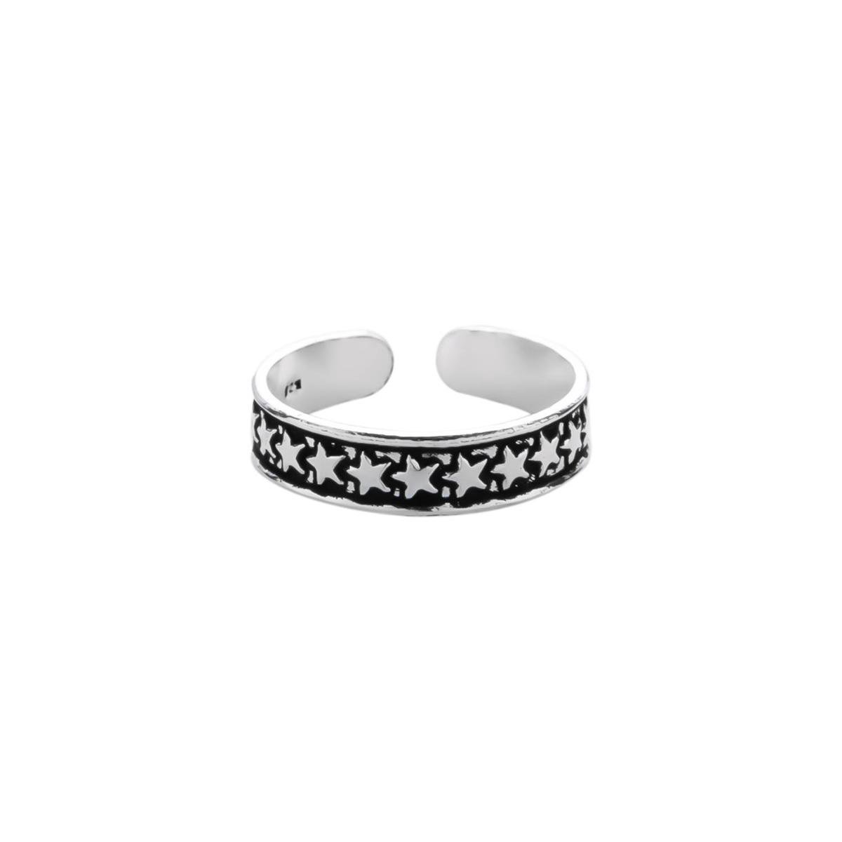 Zilveren teenring - 925 zilver - sterretjes - nikkelvrij
