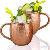 Gadgy Moscow Mule bekers 100% koper - set van 2 st. – cocktailbekers - 500ml