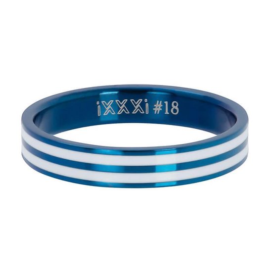 iXXXi Jewelry Vulring 4mm Double Line White Blauw - maat 20