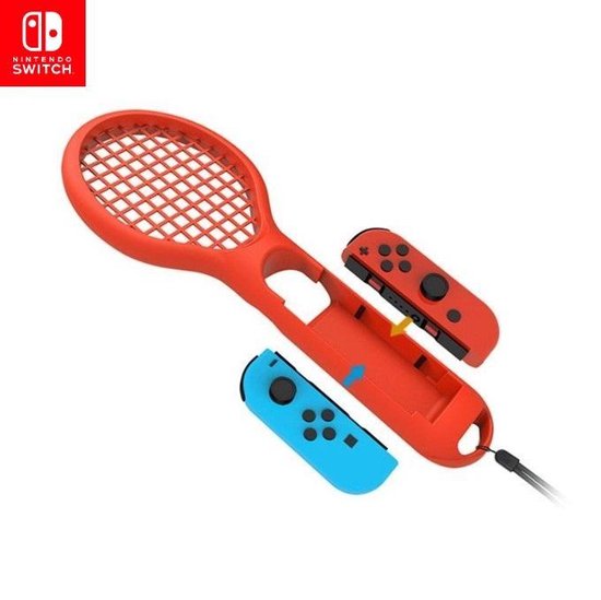 Nintendo Switch Tennis Racket Set - Nintendo Switch Accessoires - Tennis - Set van 2 Stuks - Rood - Blauw - Merkloos