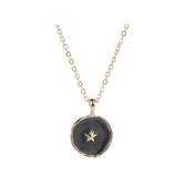 Spirit Ster Ketting | Goudkleurig / Antraciet | 41.5 + 5 cm