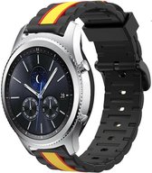 Siliconen Smartwatch bandje - Geschikt voor  Samsung Gear S3 Special Edition band - zwart/geel - Horlogeband / Polsband / Armband