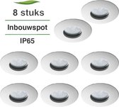 8 Stuks Lybardo Inbouwspot LED - Inbouw armatuur Badkamer IP65 - Rond - Mat Wit