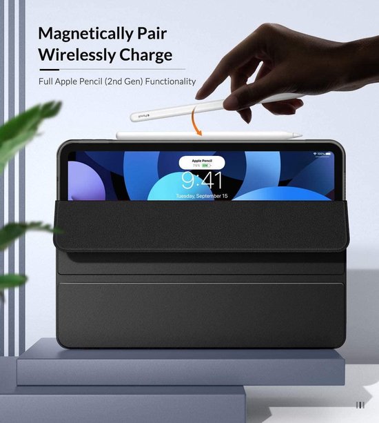 Apple iPad Air 2020 - Housse iPad Air 4 10,9 pouces (2020) Zwart - Étui pour tablette à trois volets - Smart Cover