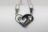 FYJ | I love you ketting met hanger | zwart / zilver kleurig | relatieketting | liefdes cadeau | valentijnsdag