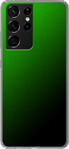 Samsung Galaxy S21 Ultra - Smart cover - Groen Zwart - Transparante zijkanten