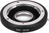 Adapter Minolta MD MC lens naar Canon EOS EF body met correctieglas
