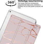 Hoes geschikt voor iPad 2017 / 2018 9.7 inch - Trifold Book Case Leer Tablet Hoesje Marmer Roze