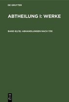 Abhandlungen Nach 1781
