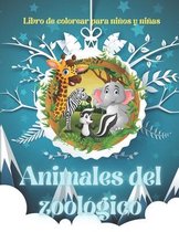 Animales del zoologico - Libro de colorear para ninos y ninas
