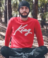 King / Queen Trui Premium Red (King - Maat XXL) | Koppel Cadeau | Valentijn Cadeautje voor hem & haar