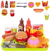 Fast Food set keuken speelgoed - Met serveerschaal - Jongens Meisjes voedsel kok koken - +3 jaar oud