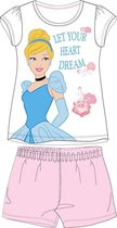 Princess/Prinses Kinder Shortama Zomerset Maat 98 Wit/Roze - 1 stuk