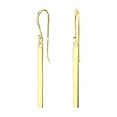 Joy|S - Zilveren Bar/ Staaf 2 x 20 mm oorbellen - oorhangers - 14k goudplating