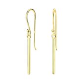 Joy|S - Zilveren Bar/ staaf 1 x 15 mm oorbellen - oorhangers - 14k goudplating