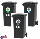 Kliko sticker set van 3 stuks samen met 6x huisnummer.