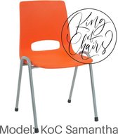 KoC Samantha oranje met zilvergrijs onderstel Kantinestoel stapelstoel kuipstoel vergaderstoel tuinstoel kantine stoel stapel stoel kantinestoelen stapelstoelen kuipstoelen arenast