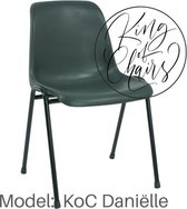King of Chairs model KoC Daniëlle antraciet met zwart onderstel. Stapelstoel kantinestoel kuipstoel vergaderstoel tuinstoel kantine stoel stapel stoel kantinestoelen stapelstoelen