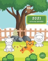 2021 Baby Animals Coloring Calendar