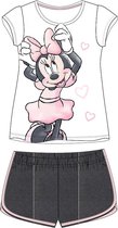 Minnie Mouse Kinder Shortama Zomerset Maat 122 Wit/Zwart - 1 stuk