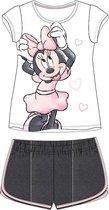 Minnie Mouse Kinder Shortama Zomerset Maat 134 Wit/Zwart - 1 stuk