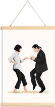 JUNIQE - Posterhanger Pulp Fiction dans -20x30 /Grijs & Zwart