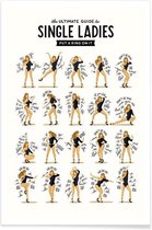 JUNIQE - Poster Single Ladies songtekst -20x30 /Bruin & Wit