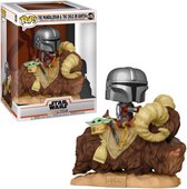 Mando on Bantha with Child in Bag - Funko Pop! Deluxe - The Mandalorian