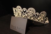 Mooie tiara, kroon, bruid, prinses, haaraccessoire, luxe diadeem, Haarpin, bloemen, haarpin, strass, koningin, maangodin, godin