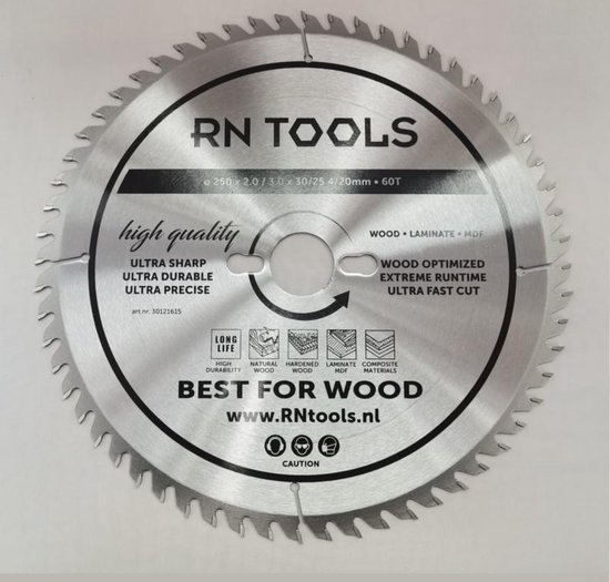 paddestoel Deuk Loodgieter Rntools Cirkelzaagblad - Best for Wood - ⌀ 250mm - 60 tanden - zaagbreedte  3,0mm -... | bol.com