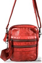 Bear Design Vikas Leren Crossbodytas / Schoudertas - Rood