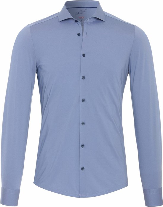 Pure - Functional Overhemd Blauw - Heren - Maat 42 - Slim-fit