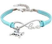 Armbandje turquoise met paarden hangertje