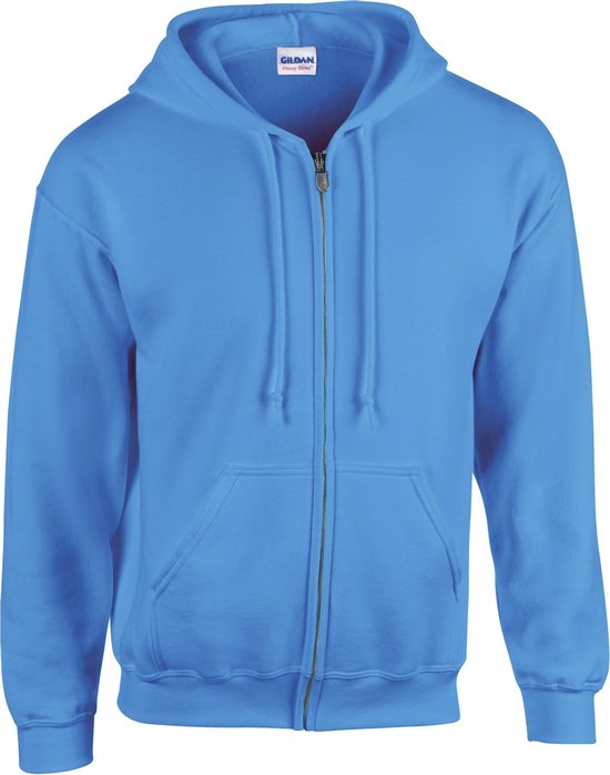 Gildan Zware Blend Unisex Adult Full Zip Hooded Sweatshirt Top (Carolina Blauw)