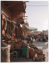Dibond - Markt in Marrakesh - Marokko  - 30x40cm Foto op Aluminium (Wanddecoratie van metaal)