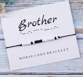 Broer armband - morse brother bracelet - zwart / wit