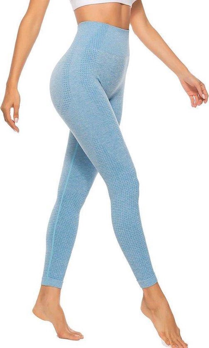 Sportlegging Dames Blauw High Waist Legging Yoga Pants