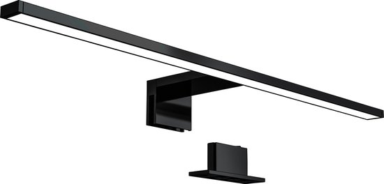 B.K.Licht - LED Spiegellamp - zwart - badkamerlamp - spiegelverlichting - l:60cm - IP44 - 4.000K - 8W LED - B.K.Licht