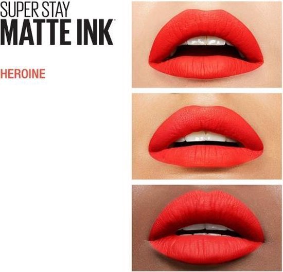 Maybelline New York - SuperStay Matte Ink Lipstick - 25 Heroine - Rood - Matte, Langhoudende Lippenstift - 5 ml - Maybelline