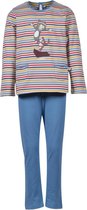 Woody pyjama meisjes - multicolor gestreept - kat - 202-1-BSL-S/915 - maat 128