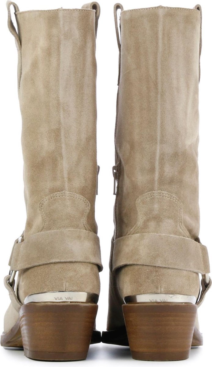 VIA VAI Paige Ring Hoge Laarzen Beige Maat 38 bol