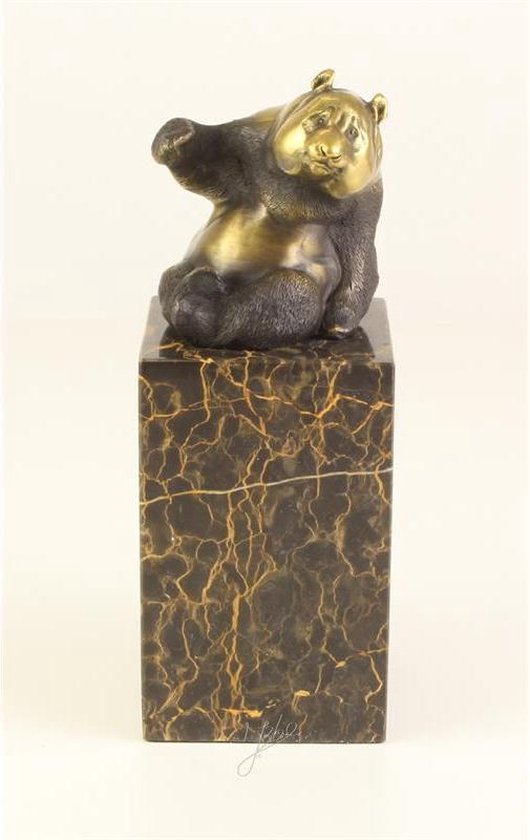 Panda - Bronzen beeld - Bronzen sculptuur Panda - 21,6 cm hoog