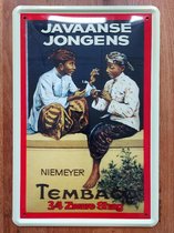 Javaanse Jongens - Metalen reclamebord - Niemeyer - Tembaco  - 3/4 Zware Shag - Wandbord - 30x20 cm
