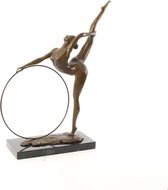 Beeld - Hoepel danseres - decoratief - Brons - 57 cm hoog