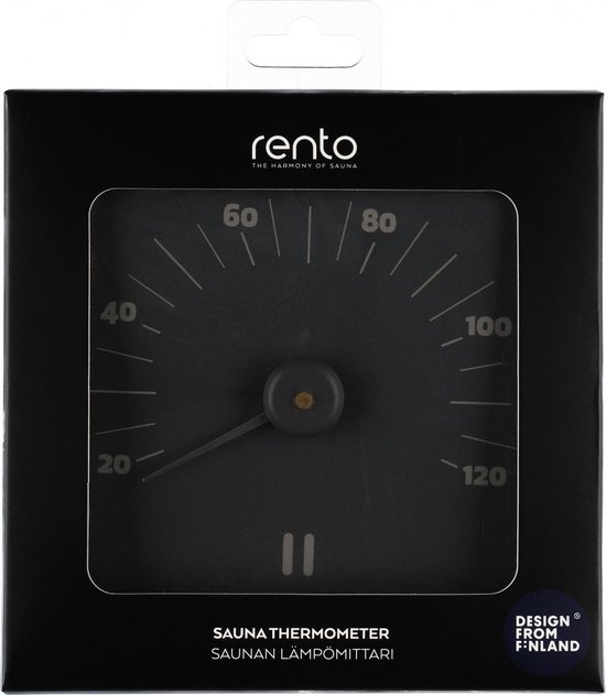 Rento Aluminium Sauna Thermometer vierkant - Grijs - Rento