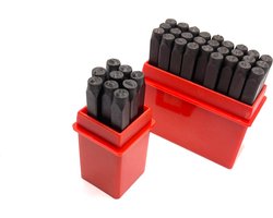 36-delige slagletters/cijferset 3mm - Slagletters - Slagcijfers - Slagletterset - Slagcijferset - 36 stuks - A t/m Z, &, 0 t/m 8 - 3mm