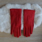Yoonz - handschoenen met stiksel - touchscreen handschoenen - one size - lichtrood
