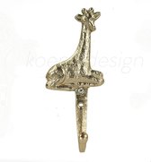 Wandhaak - Goud - Giraffe dier - 17cm